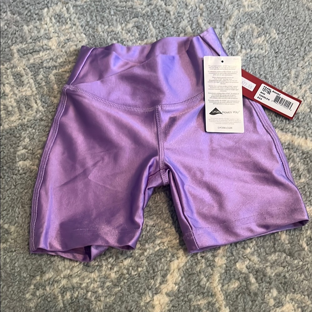 Capezio Purple High-Waisted Biker Shorts